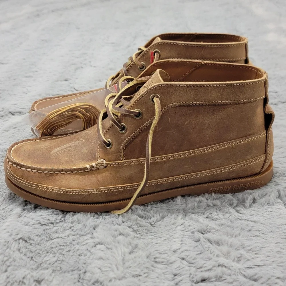 Sperry Top-Sider Boots Mens 9.5 Brown Leather Huckberry AO Chukka STS26144